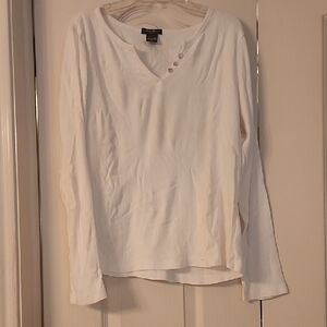 Eddie Bauer Cream Long Sleeve Top